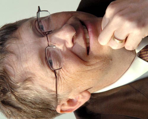 Bill Gates portrait photo in landscape rotate