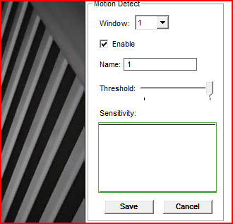Zonet Motion Detection Config